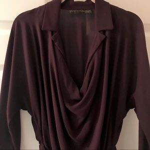 VINTAGE 8Os DONNA KARAN SILK BLOUSE BODYSUIT MINT